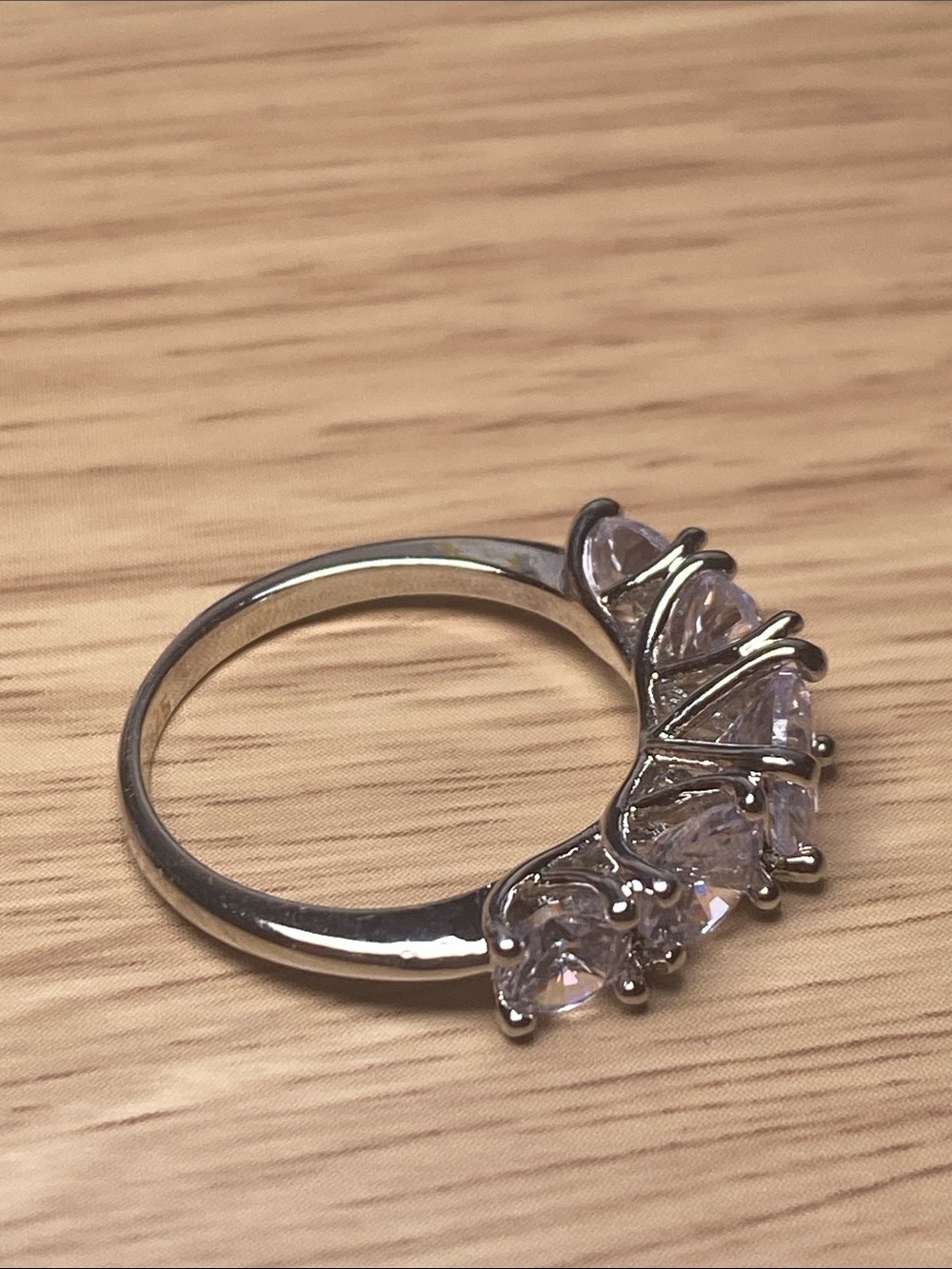 Sterling Silver Cubic Zirconia 5-Stone Ring - White - Picture 3 of 6